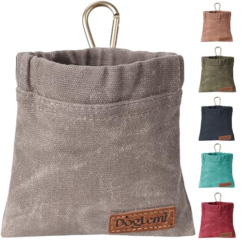 ETIAL Hundeleckerli-Tasche, tragbare Leckerli-Tasche, freihändige Hundetasche, automatisches Schließen von Haustierfutter, Snack-Belohnungstasche, Hundefutterspender für Haustiere, Welpen, Reisen oder Outdoor-Gebrauch von ETIAL