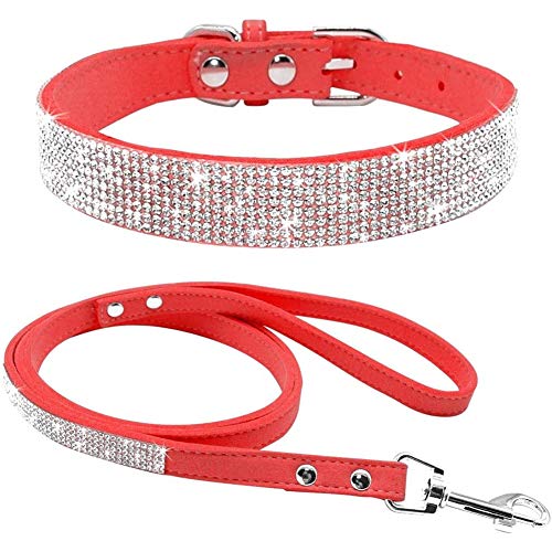 ETOPAR S Mikrofaser Haustier Hundehalsband Leine Set, Reflektierendes Hundehalsband, Doppellagiges weiches Leder, Haustierleine, Katzen-Hundehalsband Leine Set, Haustierhalsband-Leine für kleine und mittelgroße Hunde von ETOPARS