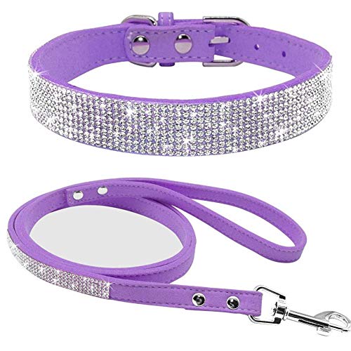 ETOPAR S Mikrofaser Haustier Hundehalsband Leine Set, Reflektierendes Hundehalsband, Katzen-Hundehalsband Leine Set, Haustierhalsband-Leine für kleine und mittelgroße Hunde von ETOPARS