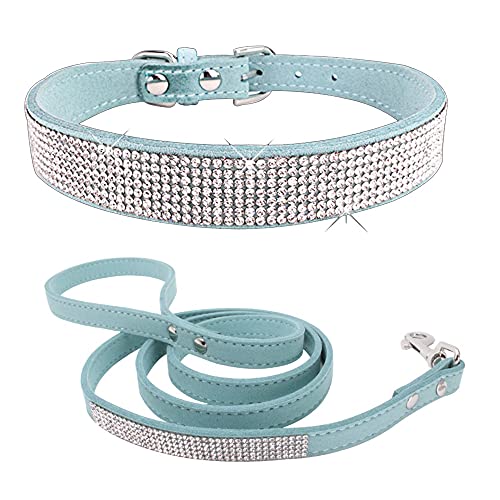 ETOPAR S Mikrofaser Haustier Hundehalsband Leine Set, Reflektierendes Hundehalsband, Katzen-Hundehalsband Leine Set, Haustierhalsband-Leine für kleine und mittelgroße Hunde von ETOPARS