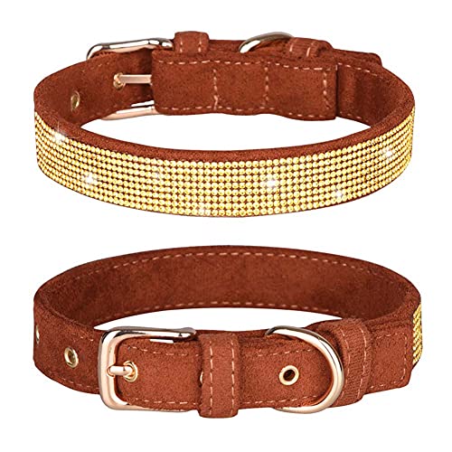 ETOPARS Hundehalsband mit Strasssteinen, Crystal Diamond Hundehalsband, Strass Wildleder Hundehalsband von ETOPARS