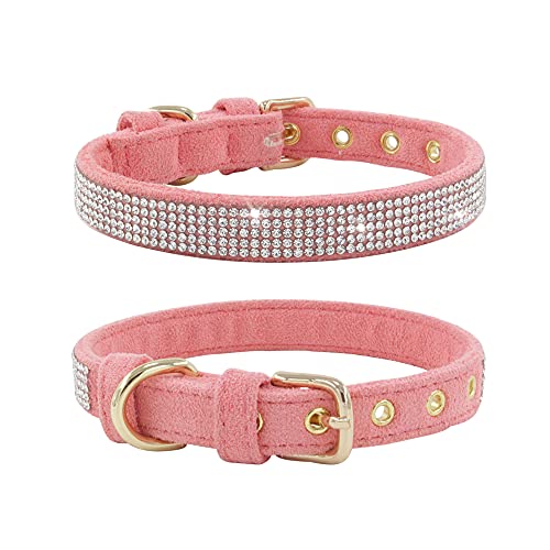 ETOPARS Hundehalsband mit Strasssteinen, Crystal Diamond Hundehalsband, Strass Wildleder Hundehalsband von ETOPARS