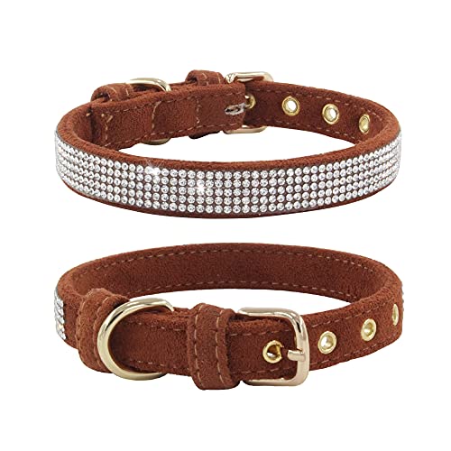 ETOPARS Hundehalsband mit Strasssteinen, Crystal Diamond Hundehalsband, Strass Wildleder Hundehalsband von ETOPARS