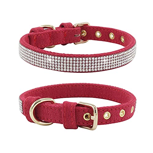 ETOPARS Hundehalsband mit Strasssteinen, Crystal Diamond Hundehalsband, Strass Wildleder Hundehalsband von ETOPARS