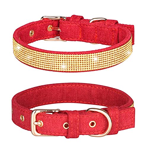 ETOPARS Hundehalsband mit Strasssteinen, Crystal Diamond Hundehalsband, Strass Wildleder Hundehalsband von ETOPARS