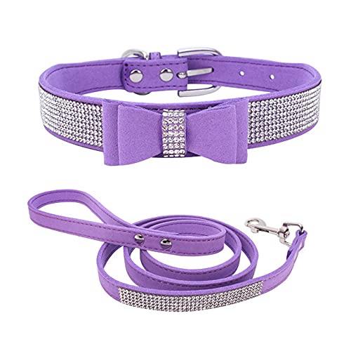 ETOPARS Hundehalsband und Leine mit Strasssteinen, Kristall Diamant Katze Hundehalsband Leine Set, Hundehalsband Geschirr, Hunde Strasshalsband von ETOPARS