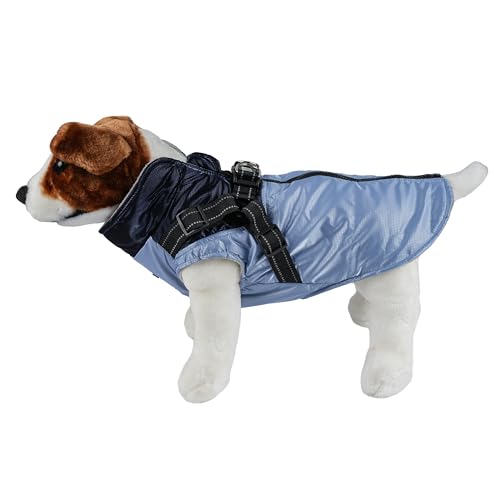 wasserdichte Hundejacke, Warm Hundejacke für Hunde, Hundejacke mit Ring für Geschirr - Blau/Marineblau, 3XL von ETREXONLINE