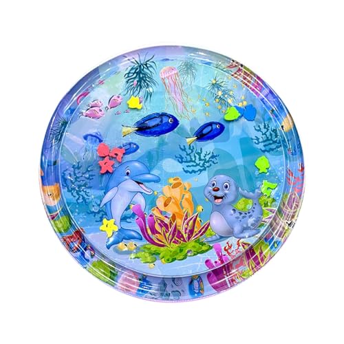 105cm Wasserempfindliche Spielmatte,Pvc Verdickte WasserSensor-Spielmatte Für Katzen,Sensorische Wassermatte,Aufblasbares Wasserspielmatte Katze,Interaktives Katzenspielzeug Wassermatte Mit 5Schwimmer von ETUCYNG