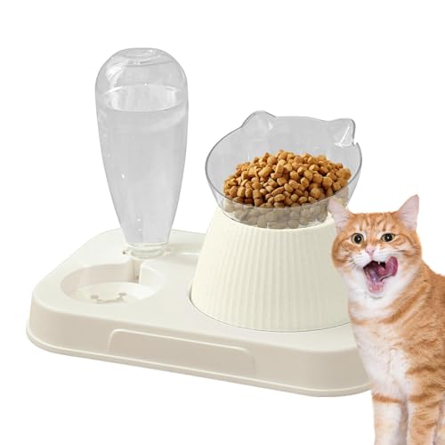 ETUCYNG Haustiernahrungsschalen für Katzen, Katzenschalen für Innenkatzen - Wasserspender 15 Grad Tilted Automatic Feeder | Small Dog Bowls Anti-Tip-Automatikspender für Haustierpuppenkätzchen von ETUCYNG