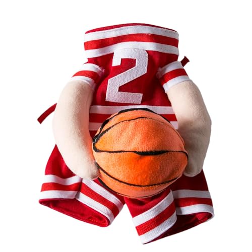 ETUCYNG Hunde-Basketball-Kostüm,Hunde-Basketball-Halloween-Kostüm,Hundekleidung mit Ball - Holding Ball Hundekleidung, Haustier-Halloween-Kostüm, lustiger Streich-Haustierbedarf für Halloween-Cosplay von ETUCYNG