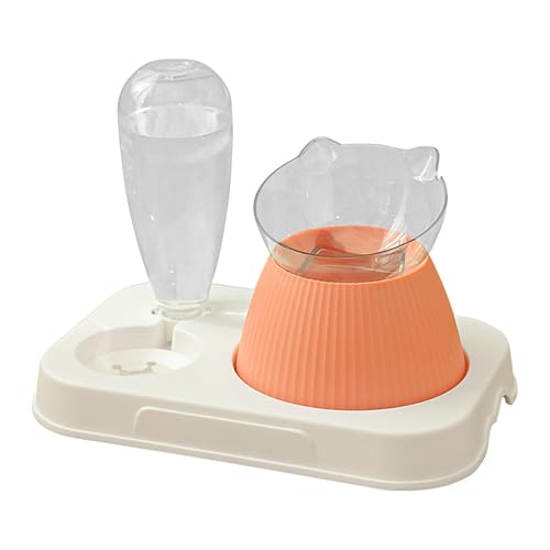 ETUCYNG Katzen -Fütterungsschalen, Tierfutterschalen für Katzen,Wasserspender 15 Grad Tilted Automatic Feeder | Small Dog Bowls Anti-Tip-Automatikspender für Haustierpuppenkätzchen von ETUCYNG