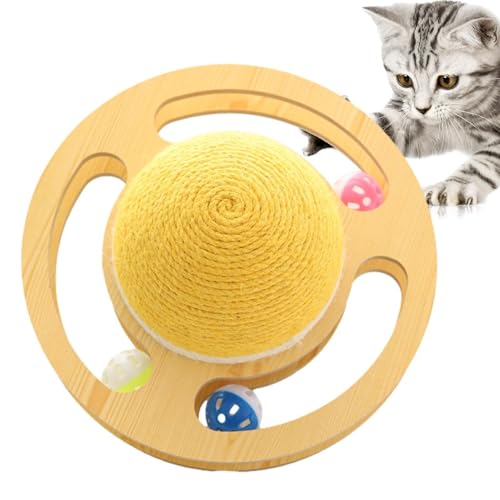 ETUCYNG Katzenkratzer Ball, Sisal Ball Cat Toy - Space Asteroid Kätzchen Interaktives Spielzeug mit Bell | Unterhaltungsspiele, Kätzchenball für mentale körperliche Bewegung von ETUCYNG