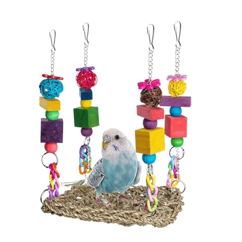 ETUCYNG Shotet Bird Cockatiel Toys, Hängematte Kauspielzeug, Hängematte Vogelkäfigspielzeug enhänge Barsch, Haushüttenkäfig, Sittichnest, farbenfrohe Versteck für Kakadelungen, Conures en, Finken von ETUCYNG