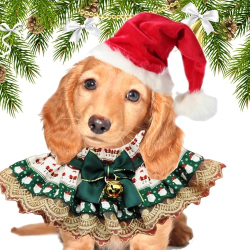 ETUCYNG Weihnachtslätzchen für Haustiere, Weihnachtslätzchen für Hunde | Weiche, verstellbare Hundehalstücher, weihnachtliche Hundelätzchen - Niedlicher Haustierschal, wendbar, atmungsaktiv, von ETUCYNG