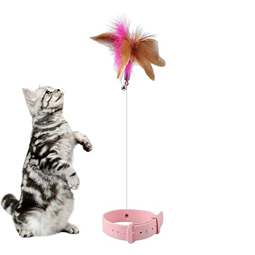 EUBEISAQI Cat Teaser Zauberstab Spielzeug | Indoor-Katzen-Übungshalsband-Spielzeug,Multifunktionales Haustierspielzeug für Katzen im Innen- und Außenbereich von EUBEISAQI