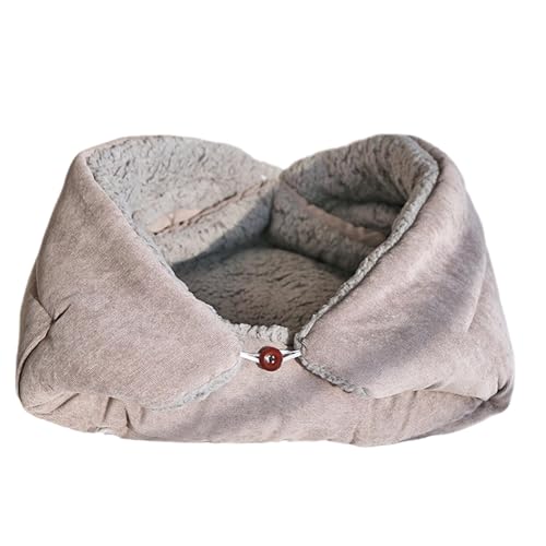 EUBEISAQI Katzenbetten für Hauskatzen, Winter-Katzenschlafsack, kleine Hundebetten | Waschbares Katzenschlafhöhlenbett mit Kapuzendecke, warmes Hundehaus für drinnen und draußen spielende Haustiere von EUBEISAQI