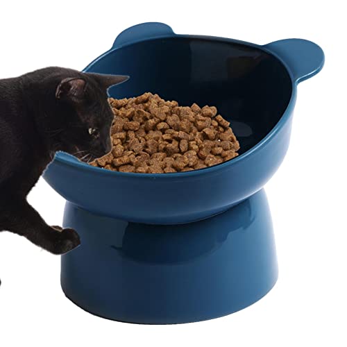 Erhöhter Futternapf für Katzen - Schnurrhaarfreundliche erhöhte Katzenfutternäpfe für Futter | Ergonomischer, geneigter, erhöhter Katzennapf, Haustier-Wasser- oder Futterstation für von EUBEISAQI