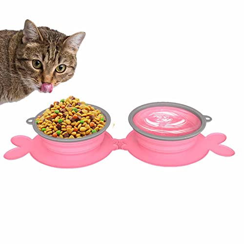 Fressnäpfe für Katzen | Verschleißfeste Futternäpfe für langsam fütternde Hunde,Wasser- und Futternapf für Haustiere, Doppelnäpfe für mittelgroße Hunde und Katzen von EUBEISAQI