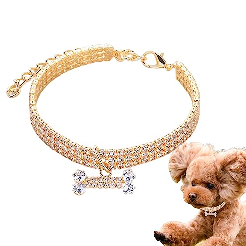 Glitzer Hundehalsband - Kleine Hunde Katzen Strass Halsband Halskette Set | Strass-Halskette, hübsches glitzerndes Hundehalsband für - und Hochzeitsaccessoires von EUBEISAQI