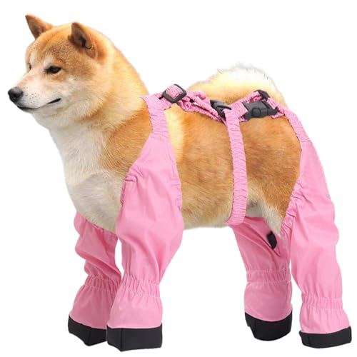 Hunde-Regenstiefel, wasserdichte, verstellbare Hundestiefel mit Hosenträgern, Hunde-Hosenträgerstiefel | Hundepfotenschutz-Hosenträgerstiefel | Tragbare Hunde-Regenstiefel, Pfotenschutz für Hunde beim von EUBEISAQI