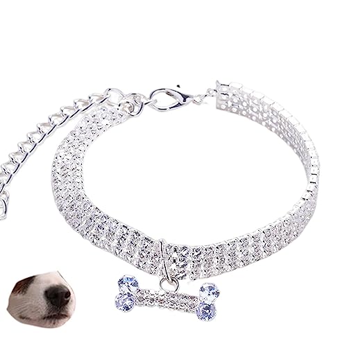 Hundehalsband mit,Kleine Hunde Katzen Strass Knochenschmuck | Glitzer-Hundehalsband, Hochzeits-Accessoires von EUBEISAQI