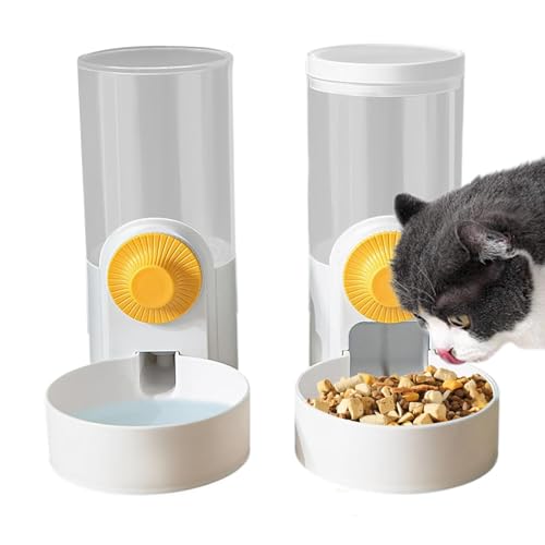 Kaninchen-Futterstation für Käfig, Haustier-Kaninchen-Futterstation - Automatischer Futter- und Tränkeautomat für Haustiere | 1000 ml großer Futter-Wassernapf für Haustierkäfige für Hasen, Welpen, Kat von EUBEISAQI