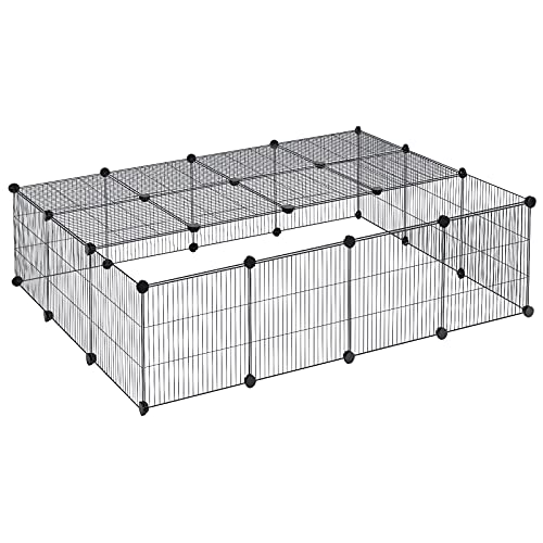 EUGAD Freigehege für Kaninchen, Meerschweinchen Gehege, BHT 147x37x111cm von EUGAD