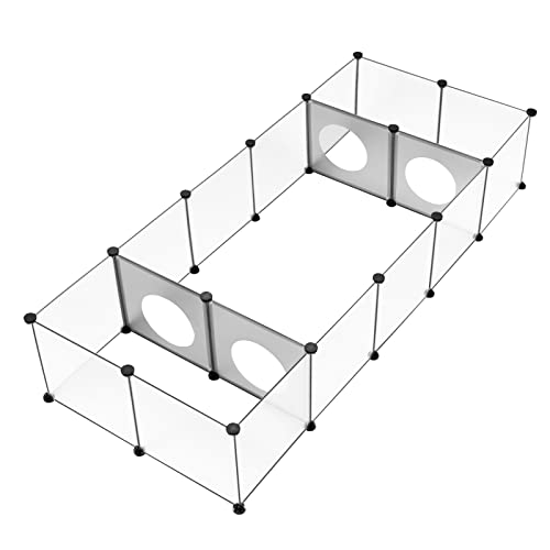 EUGAD Freigehege für Kaninchen, Meerschweinchen Gehege, Freilaufgehege Kaninchen, Welpenauslauf, Kleintiergehege drinnen, Gehege für Chinchilla Hamster, DIY transparent 0049WL von EUGAD