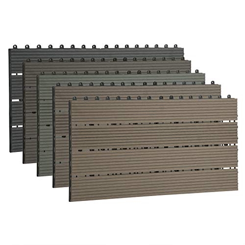 EUGAD WPC Terrassenfliesen Terrassendielen Braun 30x60 cm, Klickfliese Bodenbelag 12er Set von EUGAD