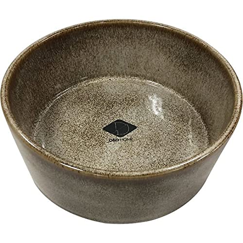 EULIQUID D&D Home Jasper Sand Futternapf 20,8 x 20,8 x 9 cm, Keramik, glasiert, hochwertig, robust und stabil, für Nassfutter, Trockenfutter und Wasser, spülmaschinenfest von EULIQUID