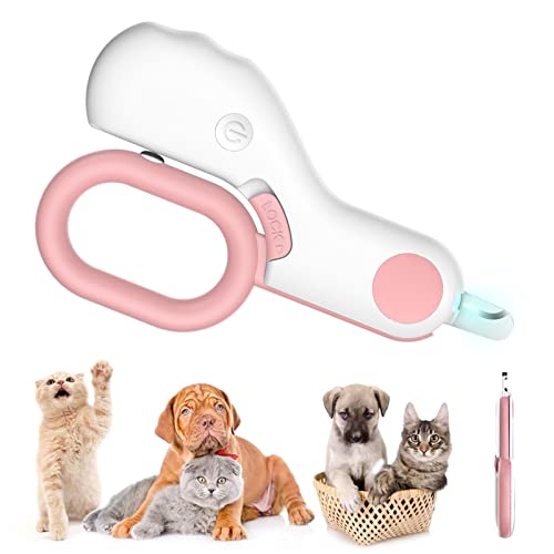 EUNEWR Hunde Nagelschneider für Kleine Tiere,Katzennagelknipser mit Einstellbar LED-Licht,Bestes Katzenkrallenpflegeset für die Fellpflege zu Hause,Professionelles Haustier für Vögel,Welpen,Kätzchen von EUNEWR