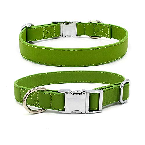 EUSFIYY Hundehalsband Personalisiertes einstellbares Leder Haustier Hundemarke Halsband Welpe Katze Typenschild ID Halsbänder für mittelgroße Hunde Engraved-C_S von EUSFIYY