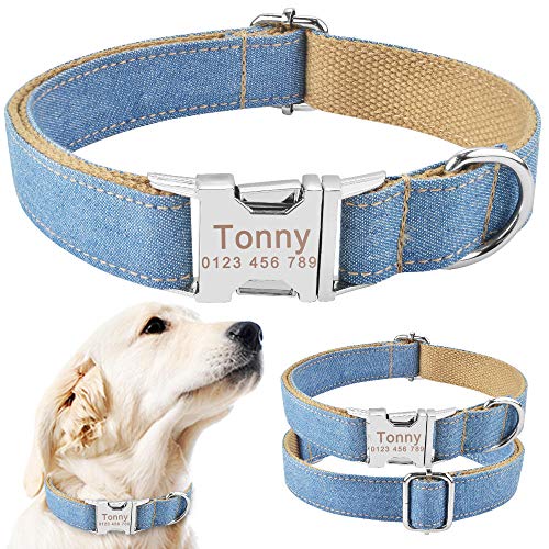 EUSFIYY Hundehalsband verstellbar personalisiert langlebig Nylon graviert ID Name Junge Mädchen Halsband -Dog_Collar_Color_10_S_ 26-40_cm von EUSFIYY