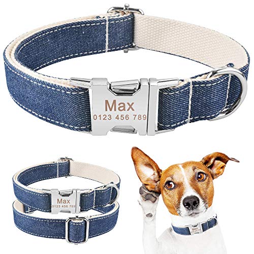 EUSFIYY Hundehalsband verstellbar personalisiert langlebig Nylon graviert ID Name Junge Mädchen Halsband -Dog_Collar_Color_7_XS_ 21-31_cm von EUSFIYY