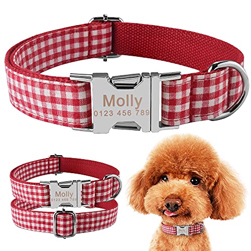 EUSFIYY Kleiner Welpe Mittlerer Hund Großes Haustier Personalisiertes HundehalsbandEngraved Name Tag-S (26-40cm) __ von EUSFIYY