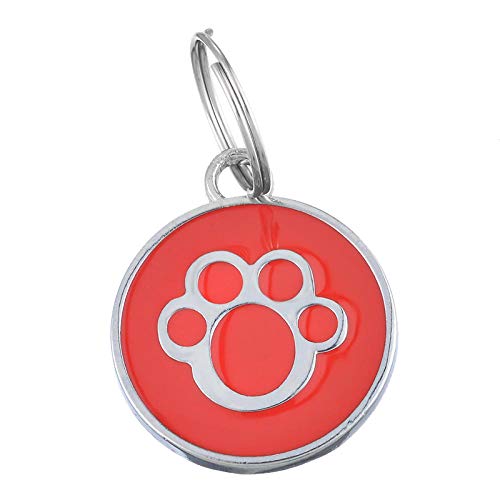 EUSFIYY Namensschild Hundemarke Anti Lost Dog Anhänger Dekorative Karte Katze Hund Name Adressschild Haustier Personalausweis Hundehalsband Heimtierbedarf-rot-2.9cmx2.5cm- von EUSFIYY