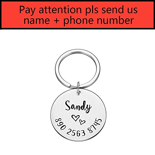 EUSFIYY Namensschild Hundemarke Anti-Lost Dog Tag Schlüsselanhänger Personalisierte Haustier-ID-Tag Gravierter Kosename für Katze Welpen Haustier Zubehör-Silber-Herz-L-30x30mm von EUSFIYY