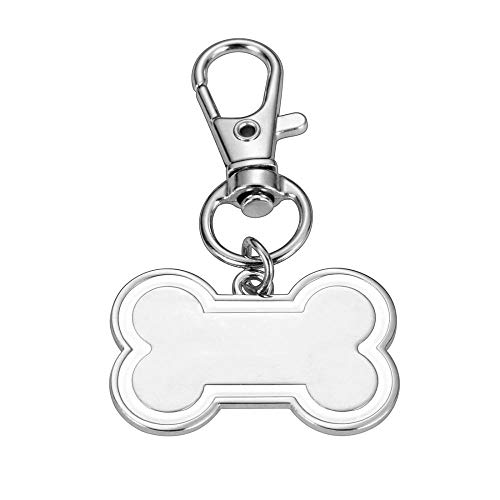 EUSFIYY Namensschild Hundemarke Haustier Hund ID Tags Katzenhalsband Zubehör Haustier Dekoration Hund ID Tag Edelstahlhalsbänder Personalisierte Katzenmarke -WH-21X31MM von EUSFIYY