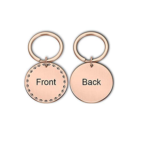 EUSFIYY Namensschild Hundemarke Hund Katze ID Tags Individuelles Muster Telefonnummer Name Welpen Katze Anti Lost Pet Tag Plate Mit Gravur-Rose-Gold-25mm von EUSFIYY