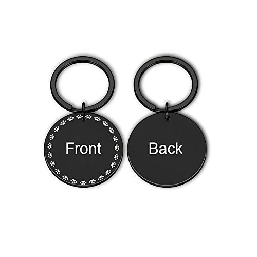 EUSFIYY Namensschild Hundemarke Hund Katze ID Tags Individuelles Muster Telefonnummer Name Welpen Katze Anti Lost Pet Tag Platte Mit Gravur-Schwarz-25mm von EUSFIYY