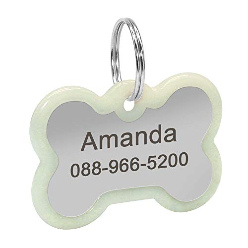 EUSFIYY Namensschild Hundemarke Hundemarke Graviertes Metall Individuelle Haustiermarken Kleine Große Hundezubehör Personalisierte Knochenpfote Namensschild Plattenkragen Dekoration-3.8cm-030-Light-M von EUSFIYY