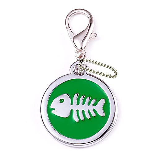 EUSFIYY Namensschild Hundemarke Individuelle Hundemarke Personalisierte Hundehalsband Welpen Katze ID Halsband Tags Edelstahl Haustier Zubehör für kleine Hunde Katze-F6-grün-Angepasst von EUSFIYY