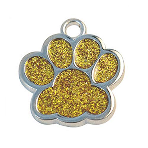 EUSFIYY Namensschild Hundemarke Niedliche Mini Shine Paw Hund Katze ID Namensschilder Haustier Schmuck Kragen Heimtierbedarf Zubehör Durchmesser 27mm Keine Beschriftung-Oder- von EUSFIYY