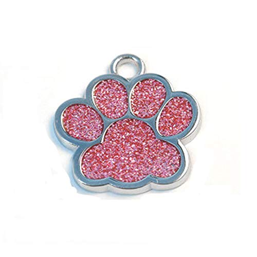 EUSFIYY Namensschild Hundemarke Niedliche Mini Shine Paw Hund Katze ID Namensschilder Haustier Schmuck Kragen Heimtierbedarf Zubehör Durchmesser 27mm Keine Beschriftung-Rose- von EUSFIYY