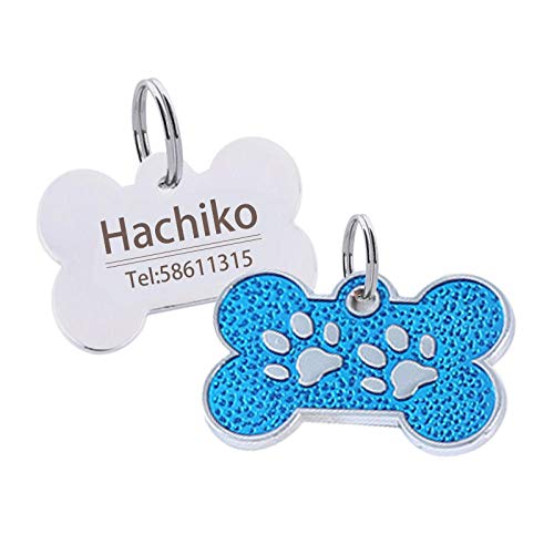 EUSFIYY Namensschild Hundemarke Personalisierte Anti-verlorene Hundemarke mit Gravur Edelstahl Welpen Katze Hundehalsband Zubehör-C-1PCS von EUSFIYY