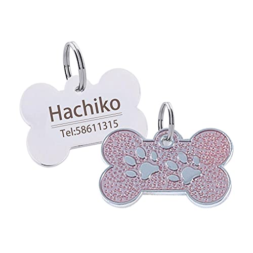 EUSFIYY Namensschild Hundemarke Personalisierte Anti-verlorene Hundemarke mit Gravur Edelstahl Welpen Katze Hundehalsband Zubehör-F-1PCS von EUSFIYY