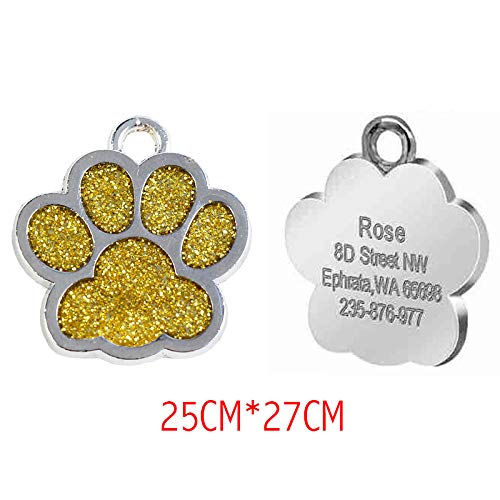 EUSFIYY Namensschild Hundemarke Personalisierte Hundemarke Personalisierte Gravur Haustier Katze Namensschilder Namensschild Anti-verlorener Anhänger Kragen Zubehör Metall Schlüsselanhänger-27x25mm-G von EUSFIYY