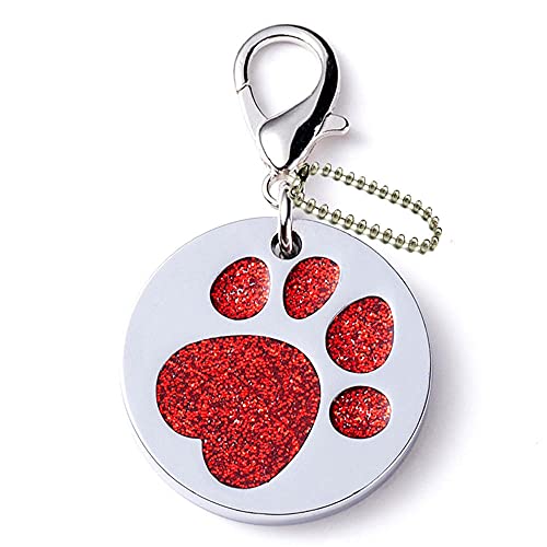 EUSFIYY Namensschild Hundemarke Personalisierte Hundemarke Personalisierte Hundehalsband Welpen Katze ID Halsband Tags Edelstahl Haustier Zubehör für kleine Hunde Katze-B1-Rot-Angepasst von EUSFIYY