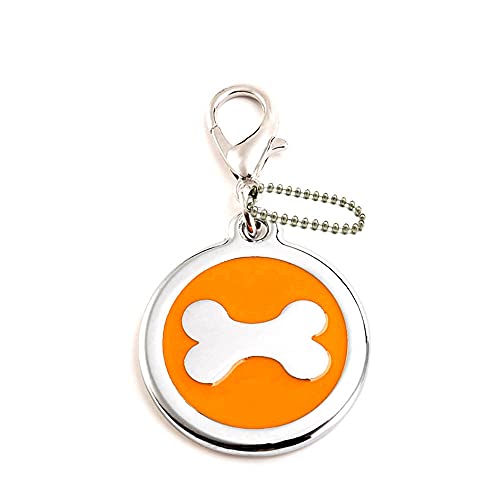 EUSFIYY Namensschild Hundemarke Personalisierte Hundemarke Personalisierte Hundehalsband Welpen Katze ID Halsband Tags Edelstahl Haustier Zubehör für kleine Hunde Katze-D5-Orange-Angepasst von EUSFIYY