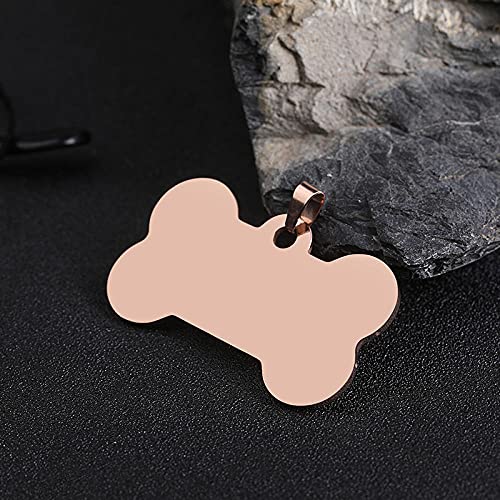 EUSFIYY Namensschild Hundemarke Personalisierte Hundemarken Edelstahl Lasergravur Sonderanfertigungen Hunde Haustiere Zubehör Hundenamensschild-rosé-Gold-(Knochen)-L von EUSFIYY